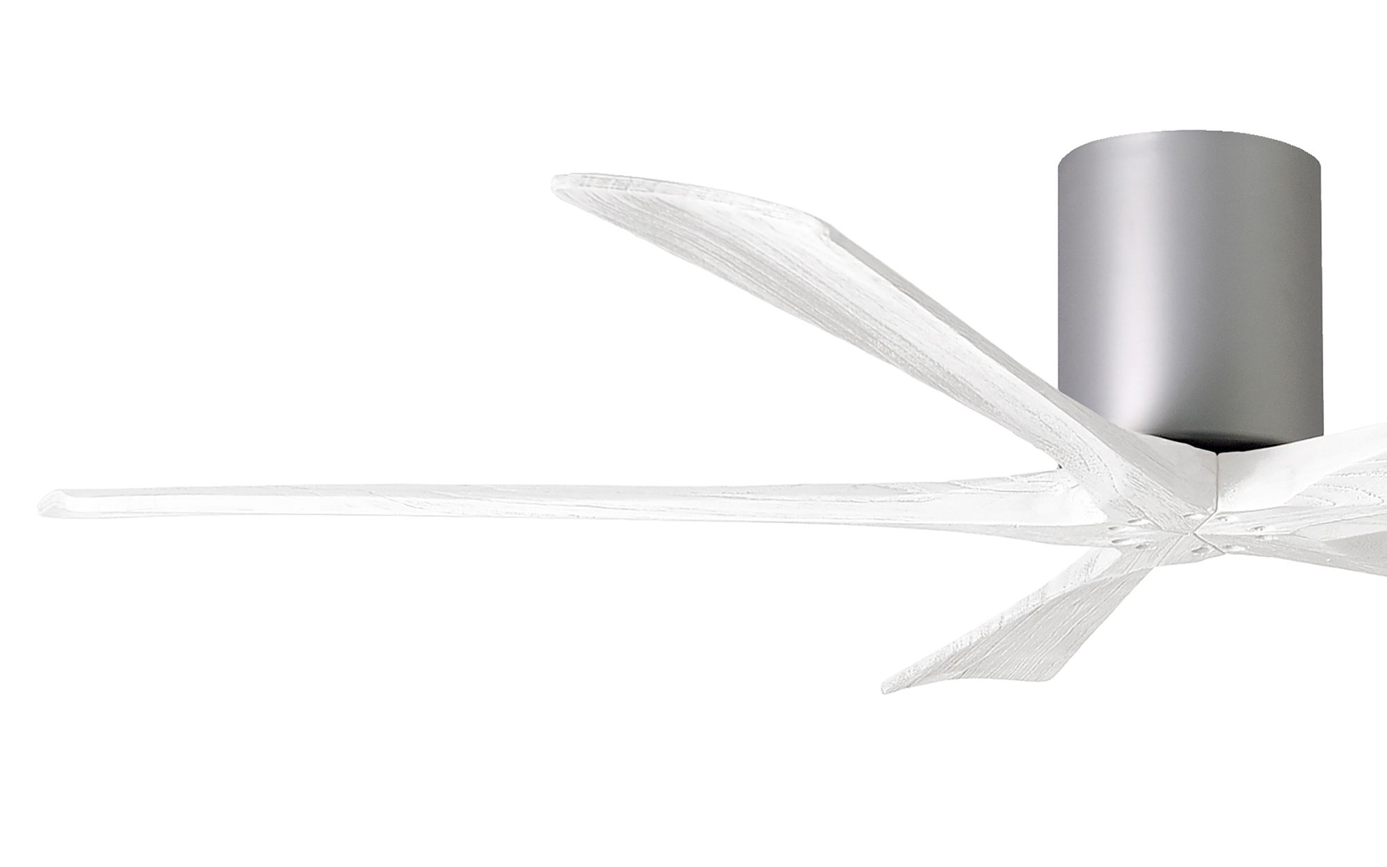 Image 3 60" Matthews Irene-5H Nickel and White Hugger Ceiling Fan with Remote more views