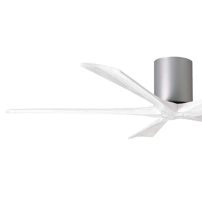 Image 3 60" Matthews Irene-5H Nickel and White Hugger Ceiling Fan with Remote more views