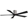 60" Matthews Irene-5H Pewter and Black Hugger Ceiling Fan with Remote