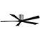 60" Matthews Irene-5H Pewter and Black Hugger Ceiling Fan with Remote