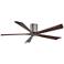 60" Matthews Irene-5H Pewter and Walnut Hugger Ceiling Fan with Remote