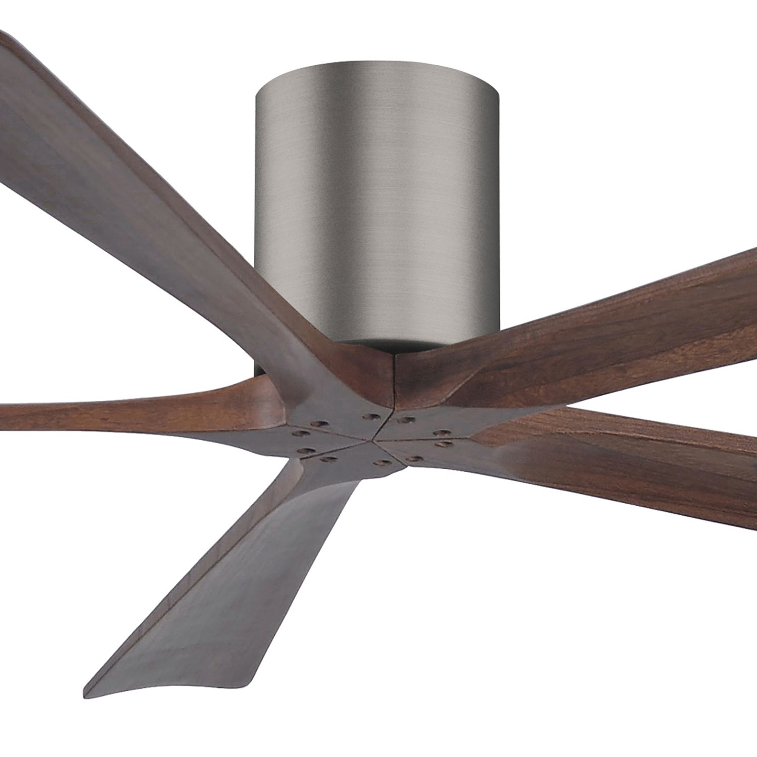 Image 2 60" Matthews Irene-5H Pewter and Walnut Hugger Ceiling Fan with Remote more views