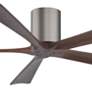 2_60" Matthews Irene-5H Pewter and Walnut Hugger Ceiling Fan with Remote more views