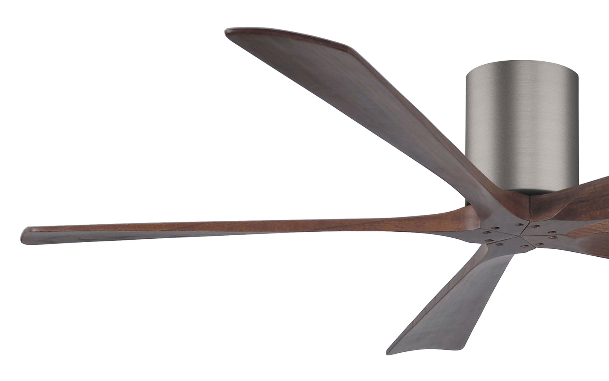 Image 3 60" Matthews Irene-5H Pewter and Walnut Hugger Ceiling Fan with Remote more views