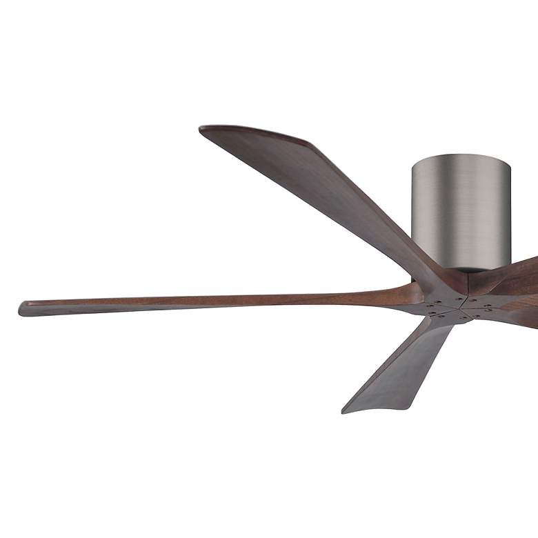 Image 3 60" Matthews Irene-5H Pewter and Walnut Hugger Ceiling Fan with Remote more views