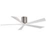 60" Matthews Irene-5H Pewter and White Hugger Ceiling Fan with Remote