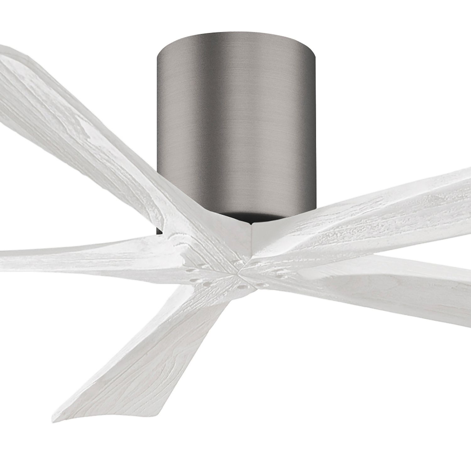Image 2 60" Matthews Irene-5H Pewter and White Hugger Ceiling Fan with Remote more views