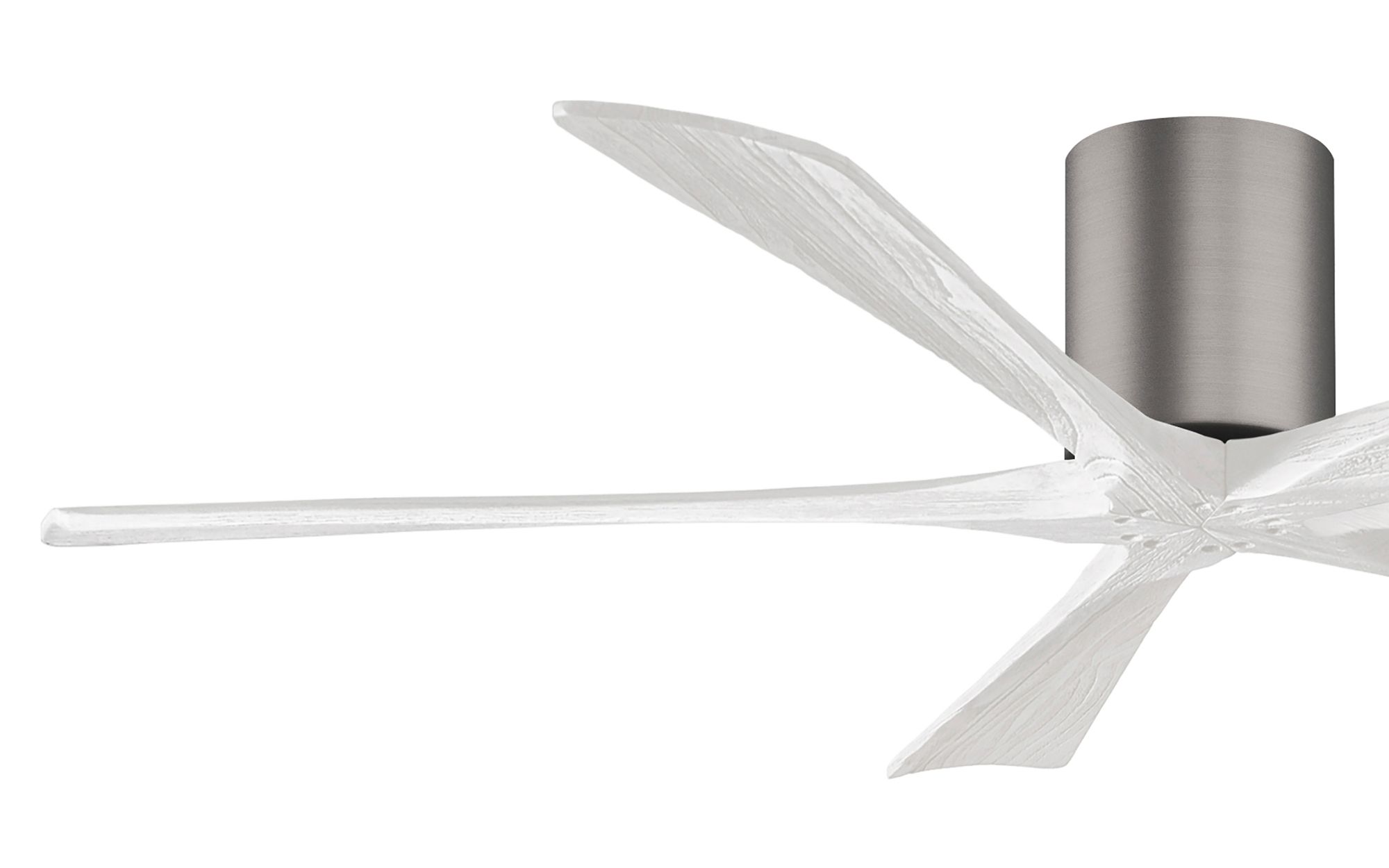 Image 3 60" Matthews Irene-5H Pewter and White Hugger Ceiling Fan with Remote more views