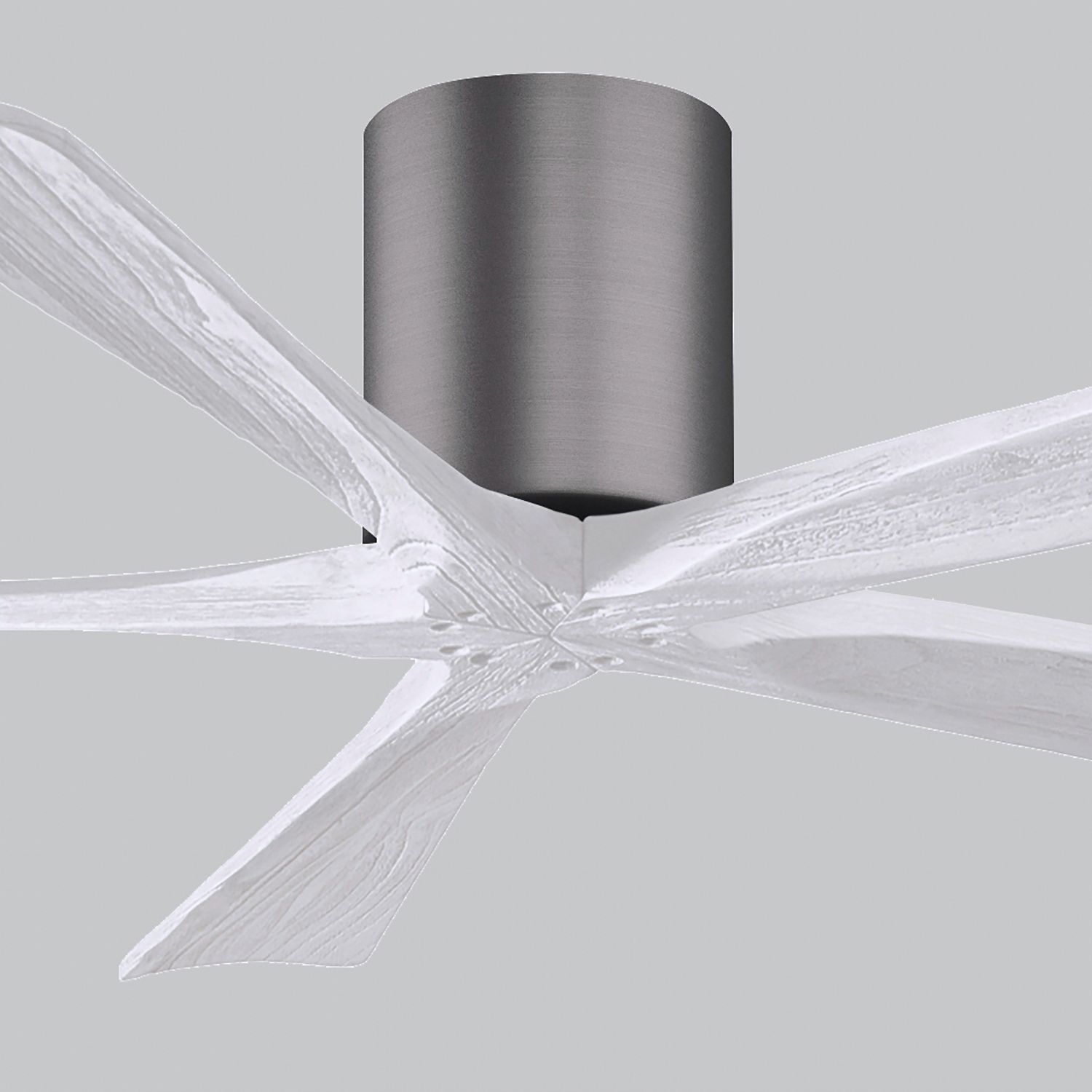 Image 7 60" Matthews Irene-5H Pewter and White Hugger Ceiling Fan with Remote more views