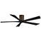 60" Matthews Irene-5H Walnut and Black Hugger Ceiling Fan with Remote