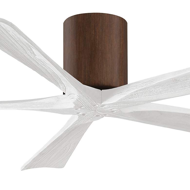 Image 2 60" Matthews Irene-5H Walnut and White Hugger Ceiling Fan with Remote more views