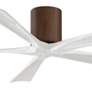 60" Matthews Irene-5H Walnut and White Hugger Ceiling Fan with Remote
