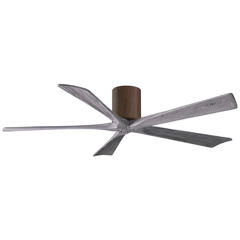 Image 1 60 inch Matthews Irene-5H Walnut Barnwood Hugger Ceiling Fan with Remote