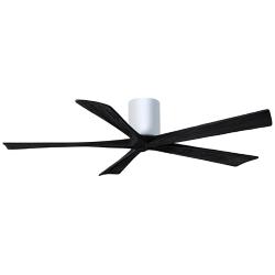 60" Matthews Irene-5H White and Black Hugger Ceiling Fan with Remote