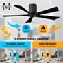 60" Matthews Irene-5H White and Black Hugger Ceiling Fan with Remote