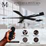 60" Matthews Irene-5H White and Black Hugger Ceiling Fan with Remote