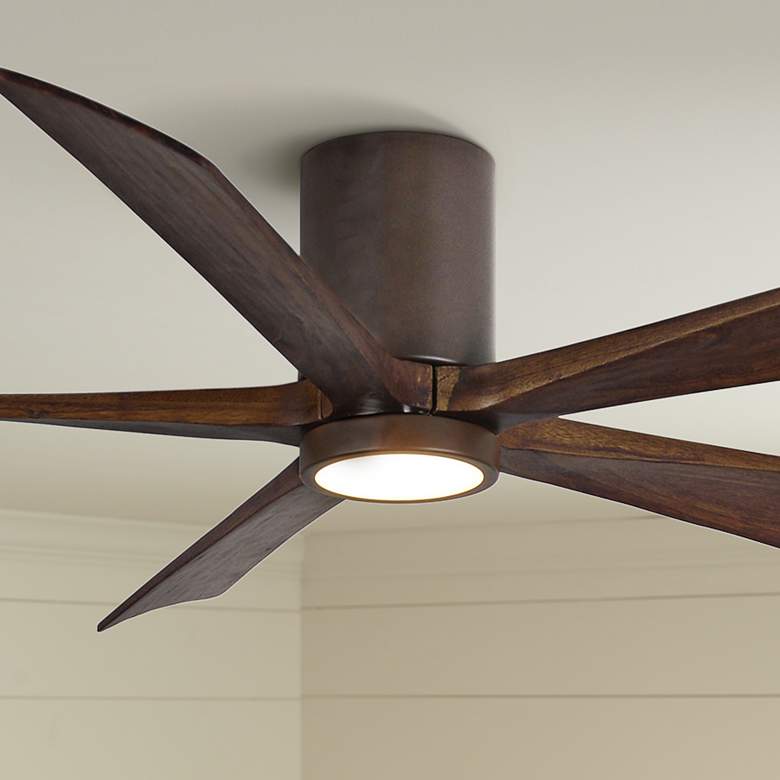 Image 1 60" Matthews Irene-5HLK Bronze Hugger LED Ceiling Fan with Remote