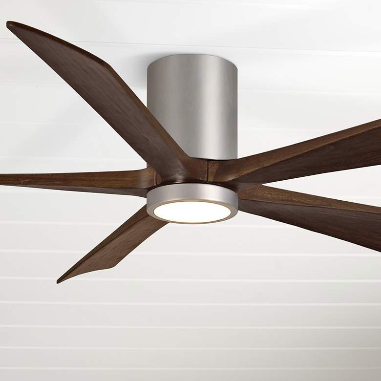 Image 1 60 inch Matthews Irene-5HLK Nickel Hugger Damp Rated Fan with Remote