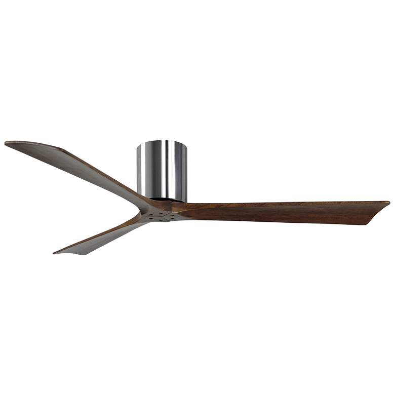 Image 1 60" Matthews Irene Chrome-Walnut Damp Rated Hugger Fan with Remote