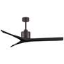 60" Matthews Mollywood Bronze Black Damp Rated Ceiling Fan with Remote