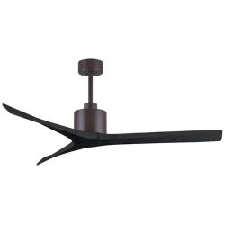 60&quot; Matthews Mollywood Bronze Black Damp Rated Ceiling Fan with Remote