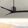 60" Matthews Mollywood Bronze Black Damp Rated Ceiling Fan with Remote