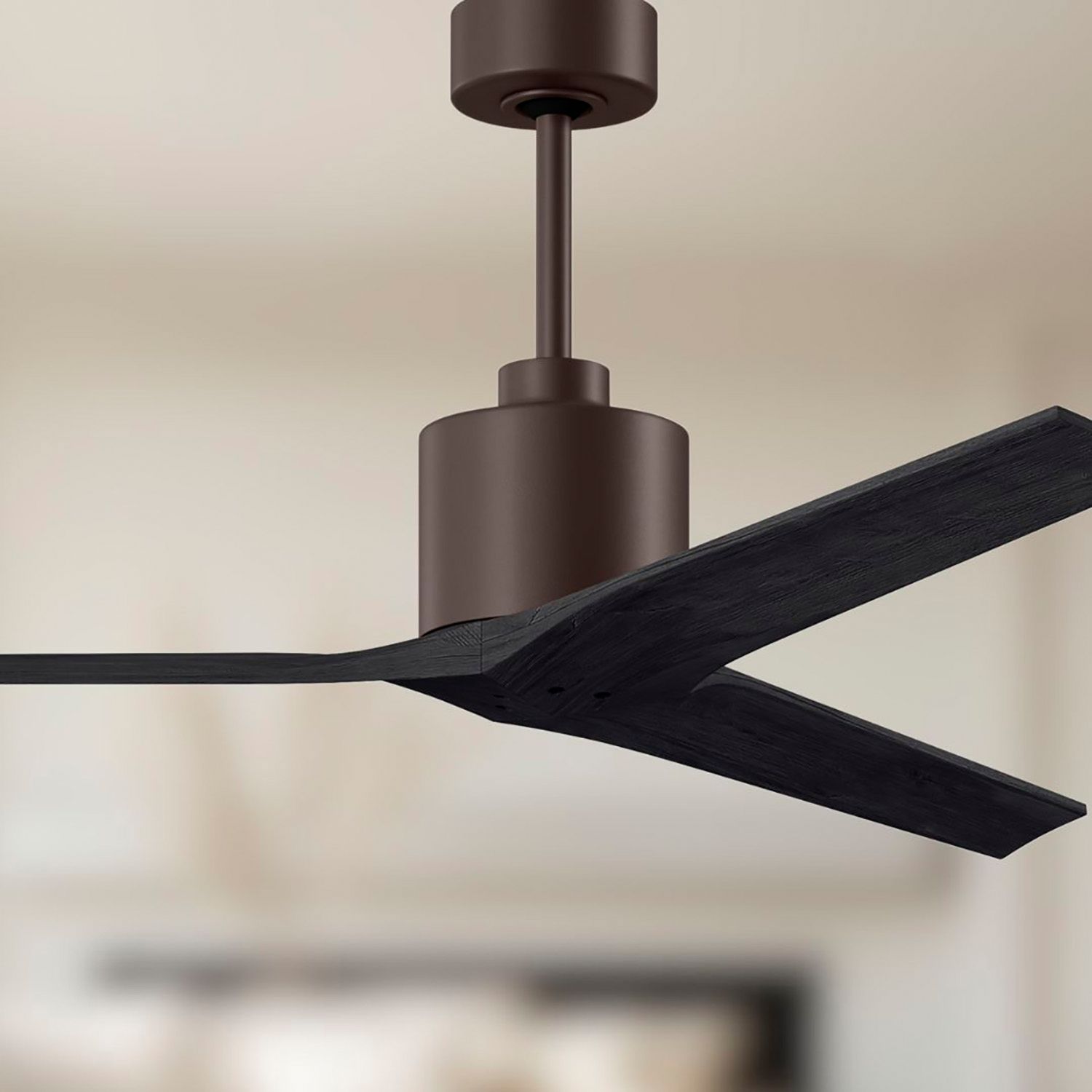 Image 5 60" Matthews Mollywood Bronze Black Damp Rated Ceiling Fan with Remote more views