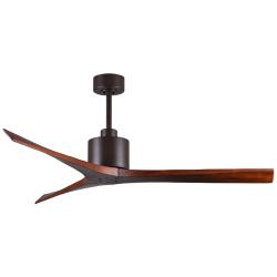 60&quot; Matthews Mollywood Bronze Walnut Damp Ceiling Fan with Remote