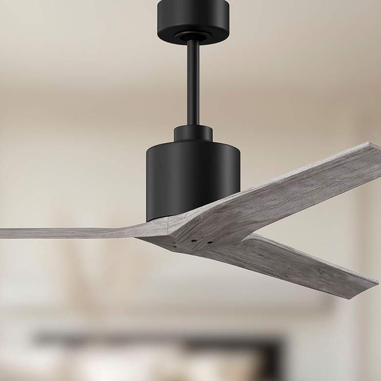 Image 5 60" Matthews Mollywood Matte Black Barnwood Damp Rated Fan with Remote more views