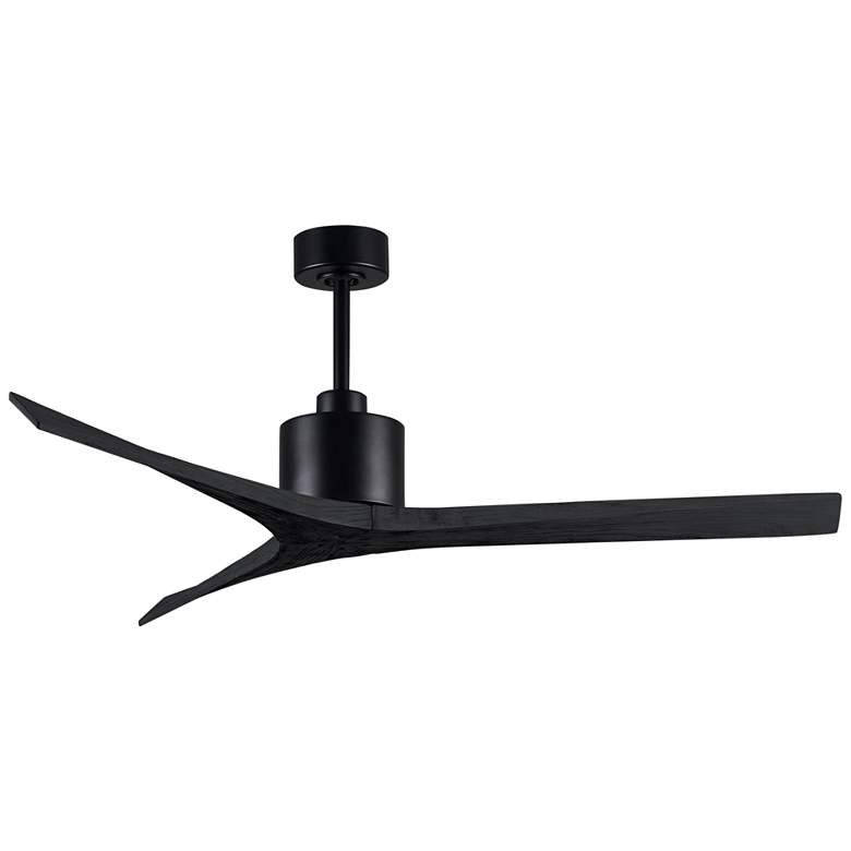 Image 2 60" Matthews Mollywood Matte Black Damp Rated Ceiling Fan with Remote