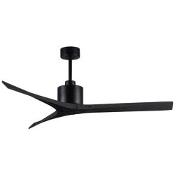 60&quot; Matthews Mollywood Matte Black Damp Rated Ceiling Fan with Remote