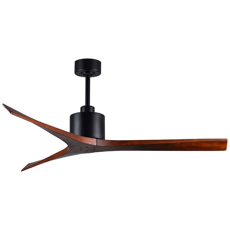 Image 2 60" Matthews Mollywood Matte Black Walnut Damp Rated Fan with Remote