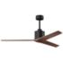 60" Matthews Mollywood Matte Black Walnut Damp Rated Fan with Remote