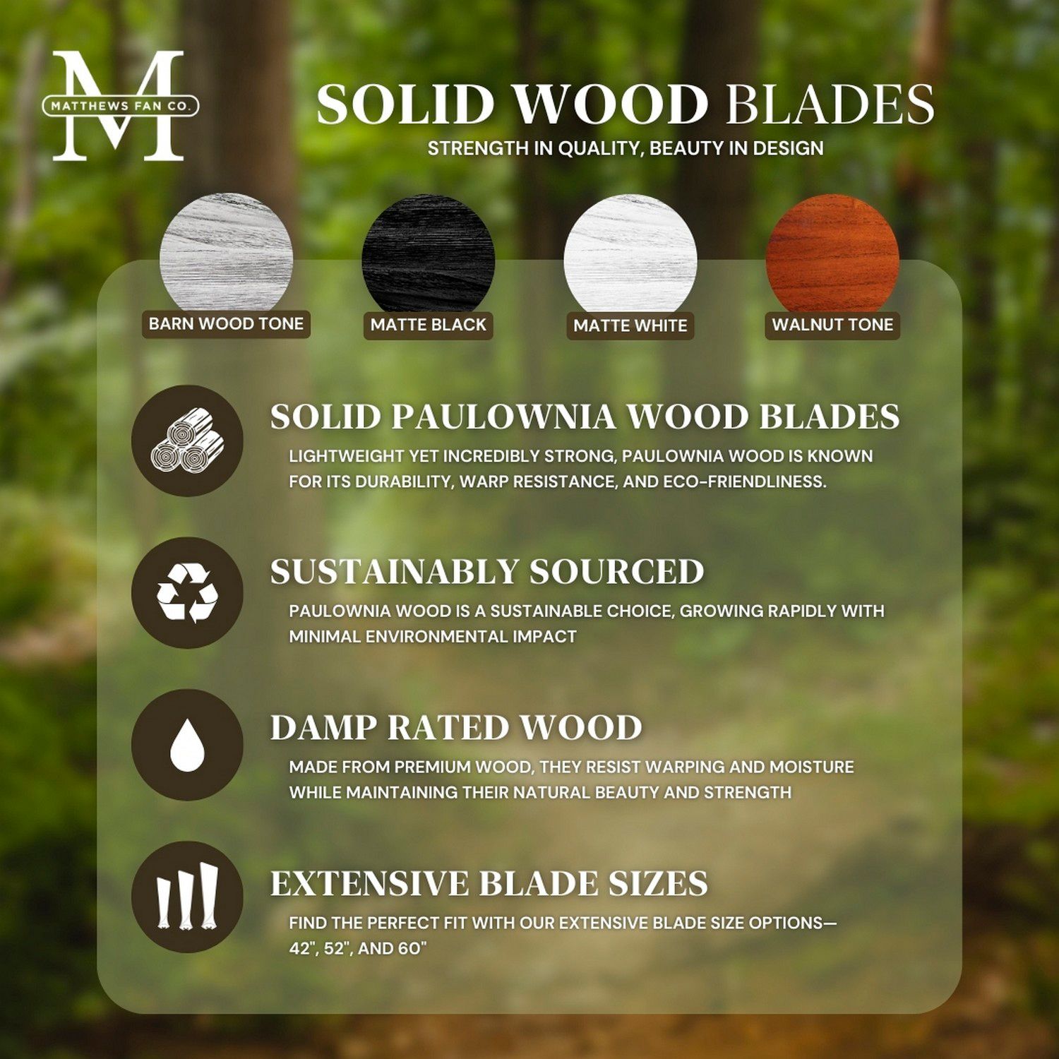 60" Matthews Mollywood Matte Black Walnut Damp Rated Fan with Remote