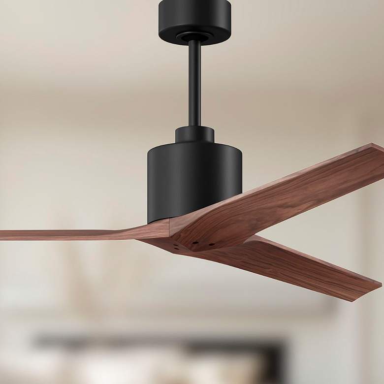 Image 5 60" Matthews Mollywood Matte Black Walnut Damp Rated Fan with Remote more views