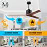 60" Matthews Mollywood Matte Black Walnut Damp Rated Fan with Remote