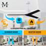 60" Matthews Mollywood Matte White Black Damp Rated Fan with Remote