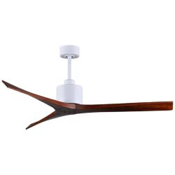 60&quot; Matthews Mollywood Matte White Walnut Outdoor Fan with Remote