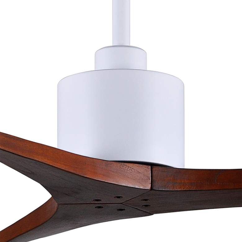 Image 3 60" Matthews Mollywood Matte White Walnut Outdoor Fan with Remote more views
