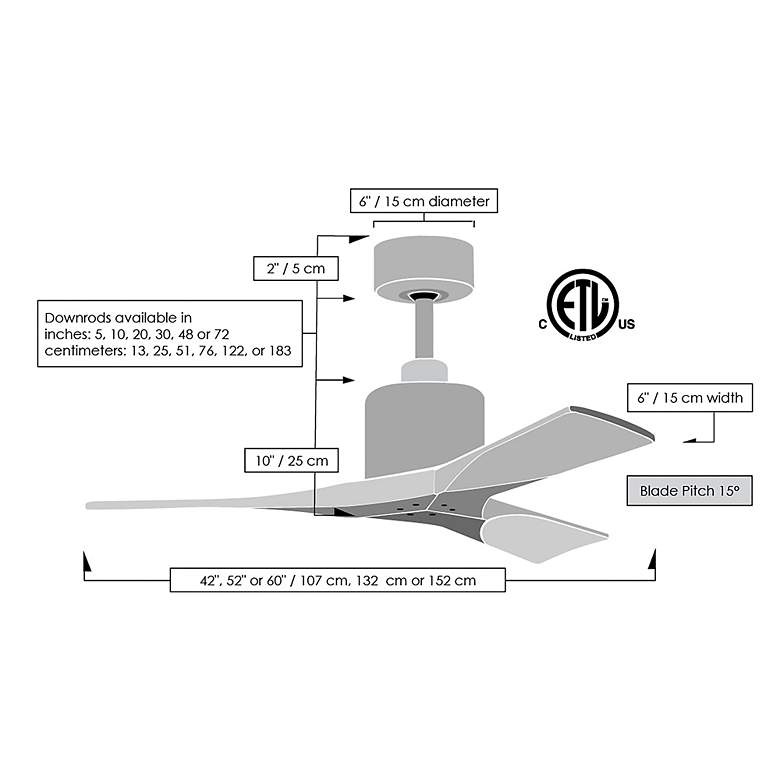 Image 4 60" Matthews Nan 60" Matte Black Damp Ceiling Fan with Remote more views