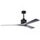 60" Matthews Nan Black and Barnwood Outdoor Ceiling Fan with Remote