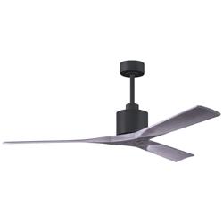 60&quot; Matthews Nan Black and Barnwood Outdoor Ceiling Fan with Remote