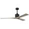 60" Matthews Nan Black and Gray Ash Outdoor Ceiling Fan with Remote