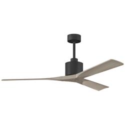 60&quot; Matthews Nan Black and Gray Ash Outdoor Ceiling Fan with Remote