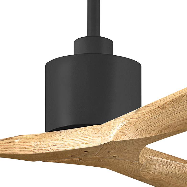 Image 3 60" Matthews Nan Black and Maple Outdoor Ceiling Fan with Remote more views
