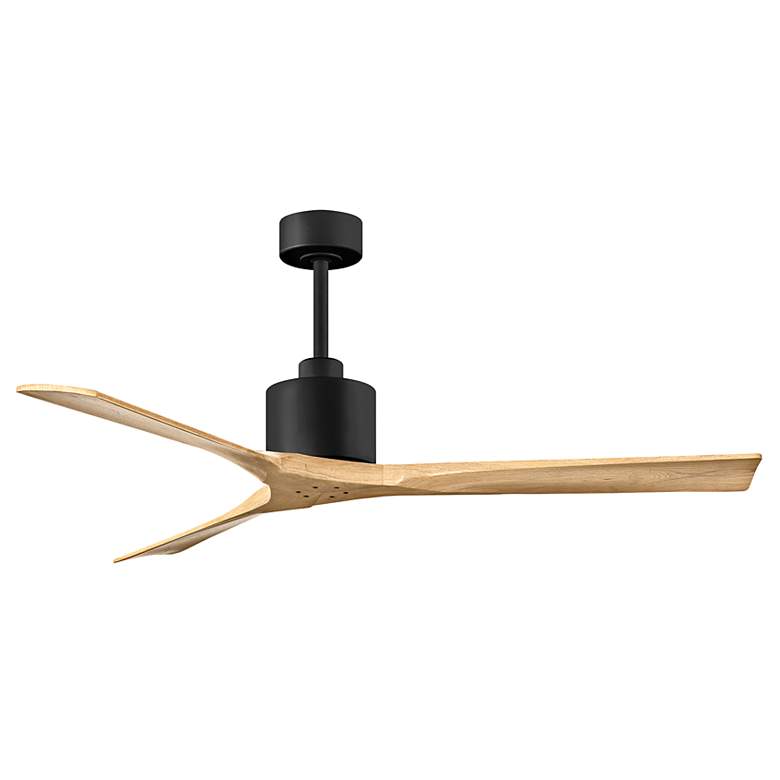 Image 6 60" Matthews Nan Black and Maple Outdoor Ceiling Fan with Remote more views