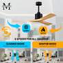 60" Matthews Nan Black and Maple Outdoor Ceiling Fan with Remote