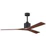60" Matthews Nan Black and Walnut Outdoor Ceiling Fan with Remote
