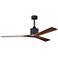 60" Matthews Nan Black and Walnut Outdoor Ceiling Fan with Remote