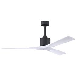 60&quot; Matthews Nan Black and White Outdoor Ceiling Fan with Remote